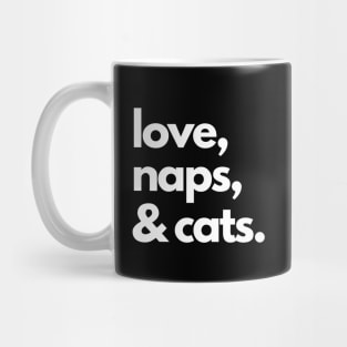 Love, naps & cats Mug